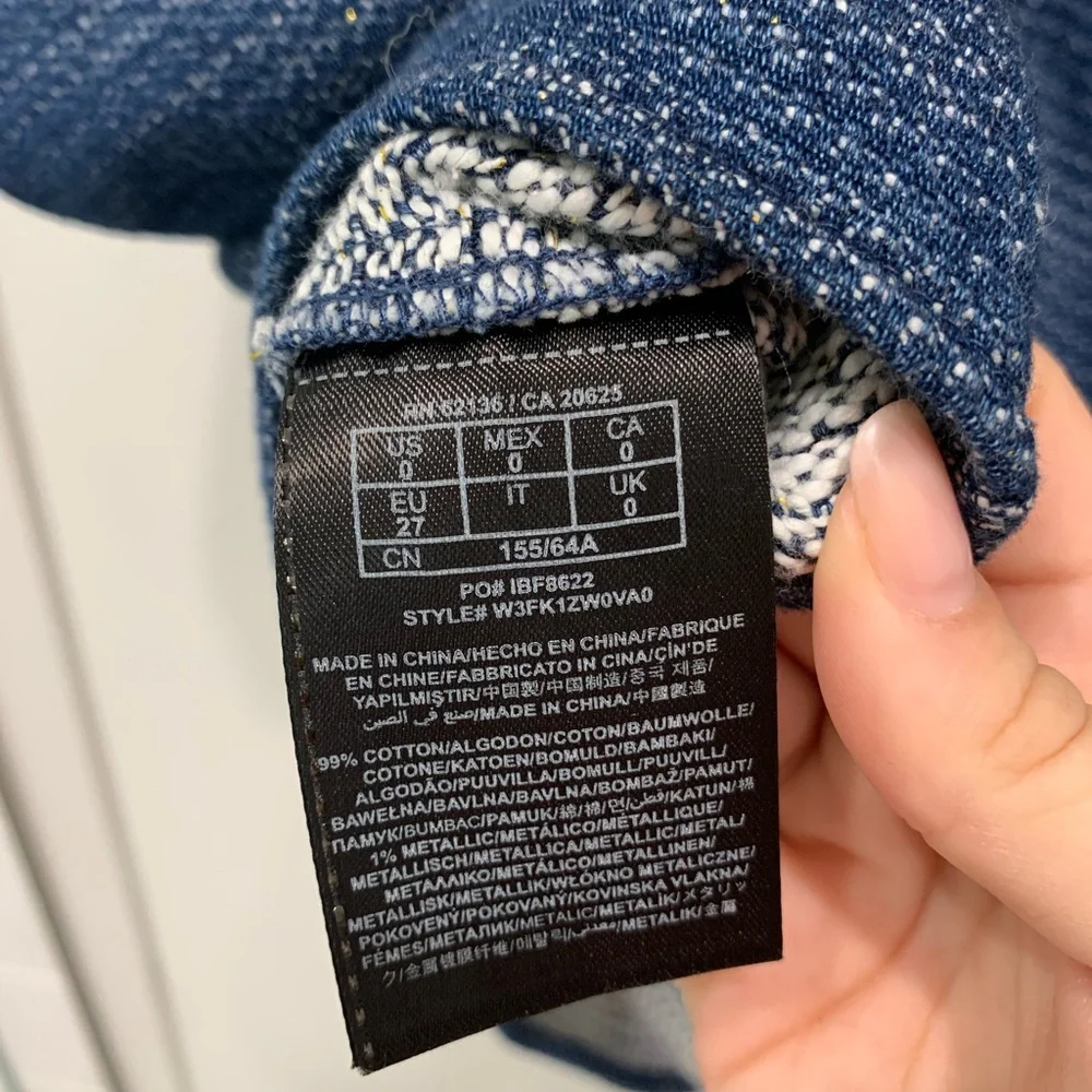 SOLD GUESS Indigo Cap-Sleeve Boucle Dress - Picture 14 of 15